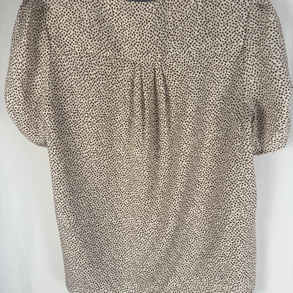 Eliane Rose Cream and Brown Patterned Blouse, work wear, layering - Picture 7 of 11